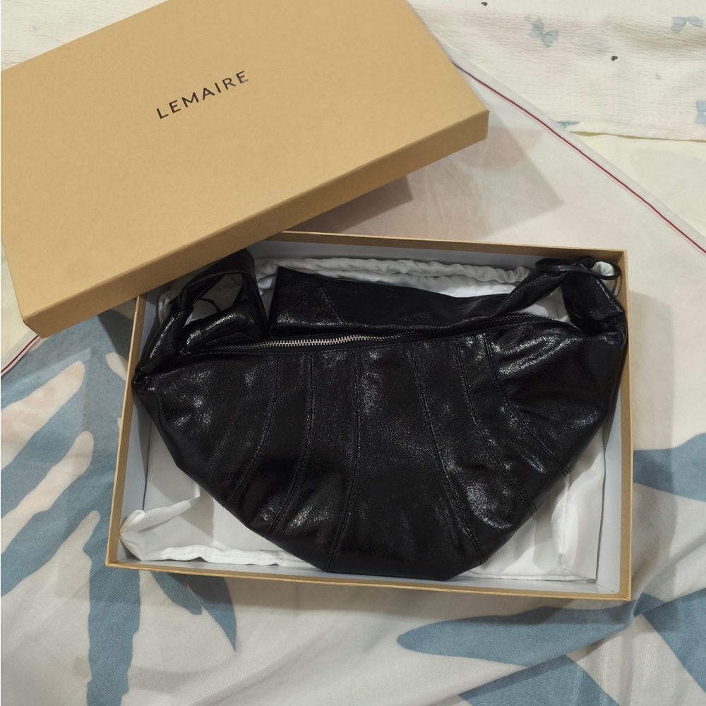 Lemaire Black Leather Shoulder Bag